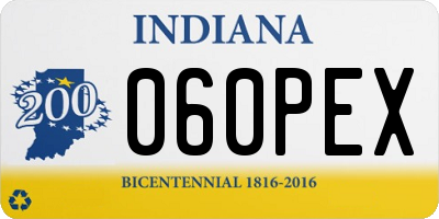 IN license plate 060PEX
