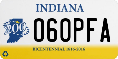 IN license plate 060PFA