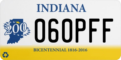 IN license plate 060PFF
