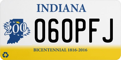 IN license plate 060PFJ