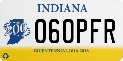 IN license plate 060PFR