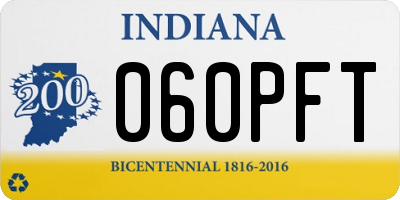 IN license plate 060PFT