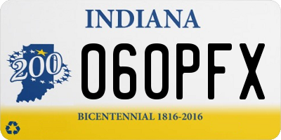 IN license plate 060PFX