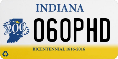 IN license plate 060PHD