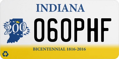 IN license plate 060PHF