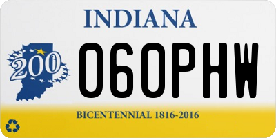 IN license plate 060PHW