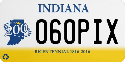 IN license plate 060PIX