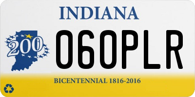 IN license plate 060PLR