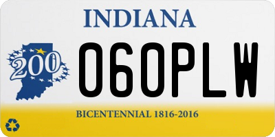 IN license plate 060PLW