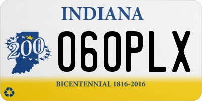 IN license plate 060PLX