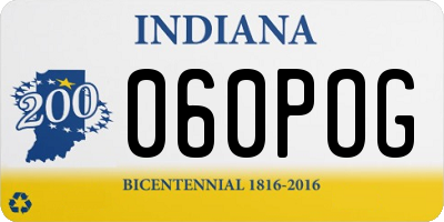 IN license plate 060POG