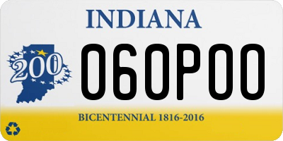 IN license plate 060POO