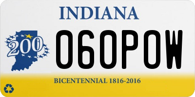 IN license plate 060POW