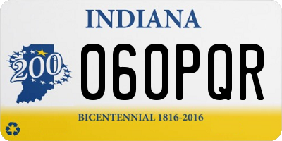 IN license plate 060PQR