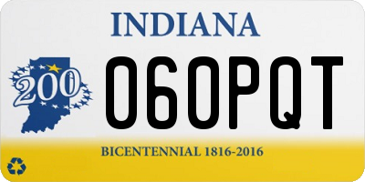 IN license plate 060PQT