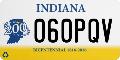 IN license plate 060PQV