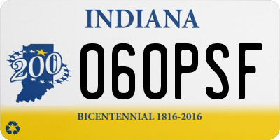 IN license plate 060PSF