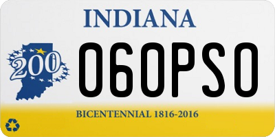 IN license plate 060PSO