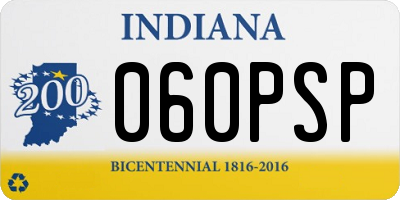 IN license plate 060PSP