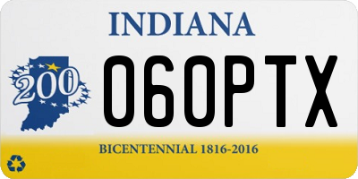 IN license plate 060PTX