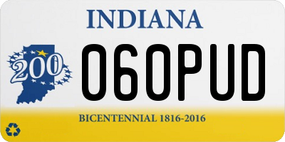IN license plate 060PUD