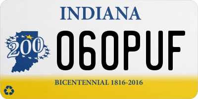 IN license plate 060PUF
