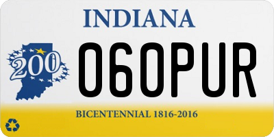 IN license plate 060PUR