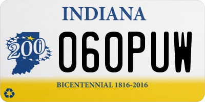 IN license plate 060PUW