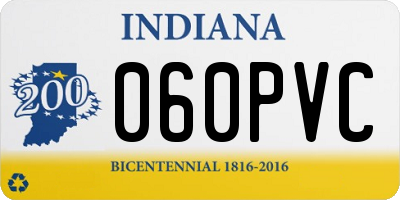 IN license plate 060PVC