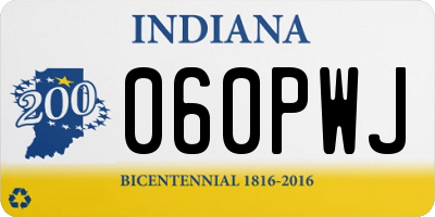 IN license plate 060PWJ