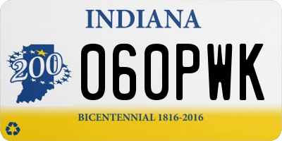 IN license plate 060PWK