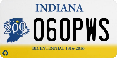 IN license plate 060PWS