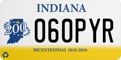 IN license plate 060PYR