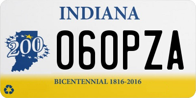 IN license plate 060PZA