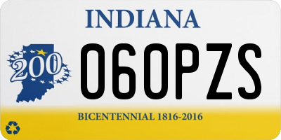 IN license plate 060PZS