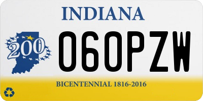 IN license plate 060PZW