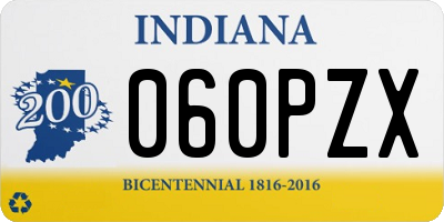 IN license plate 060PZX