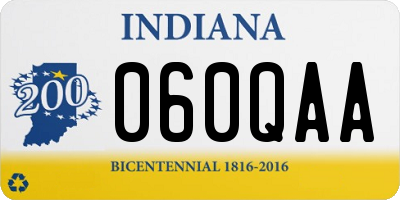 IN license plate 060QAA