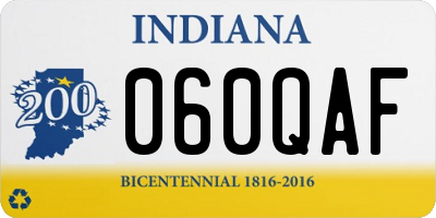 IN license plate 060QAF