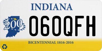 IN license plate 060QFH