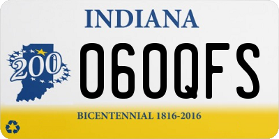 IN license plate 060QFS