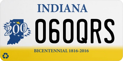 IN license plate 060QRS