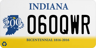 IN license plate 060QWR