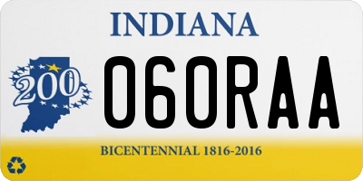IN license plate 060RAA
