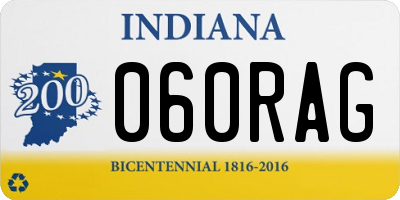 IN license plate 060RAG