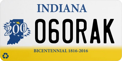 IN license plate 060RAK