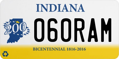 IN license plate 060RAM