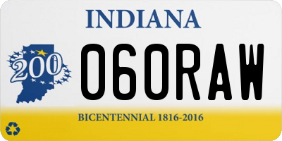 IN license plate 060RAW