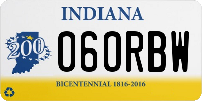 IN license plate 060RBW