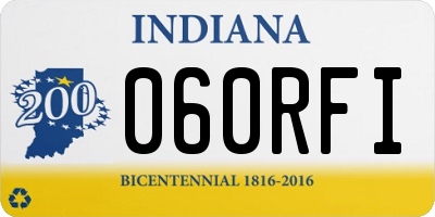 IN license plate 060RFI